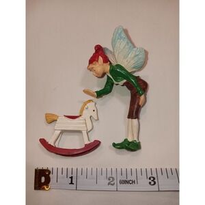 Avon Santa's Elves Collection Elf with Rocking Horse Figurine Ornament